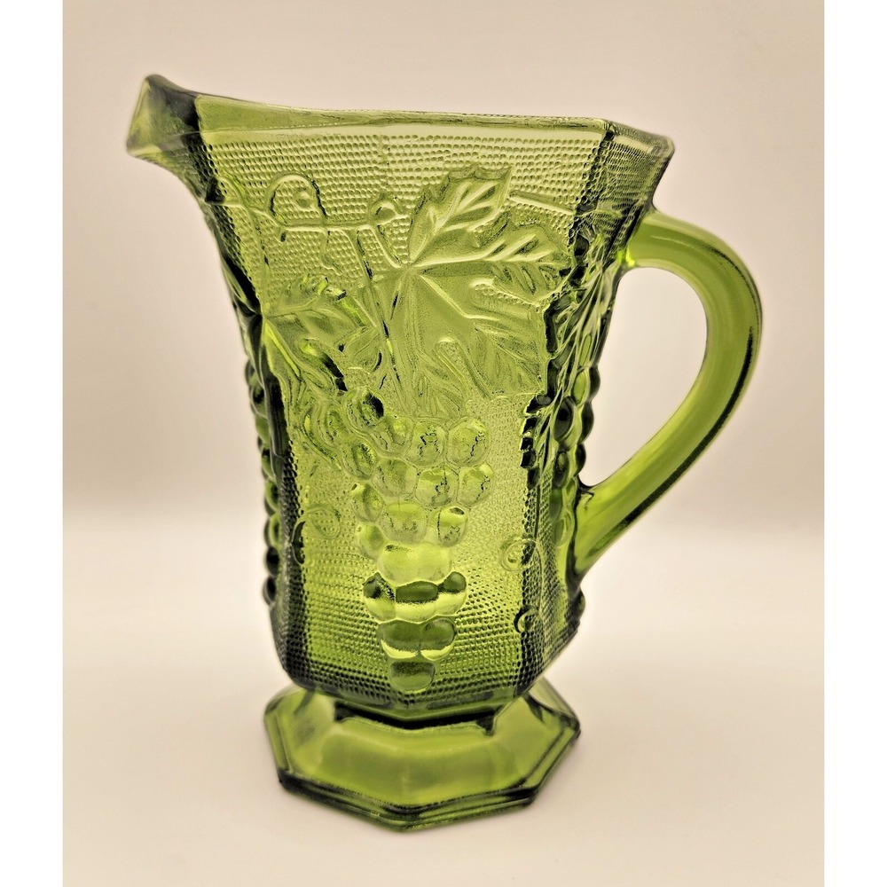 Anchor Hocking‎ Green Glass Pitcher 1960's Vintage